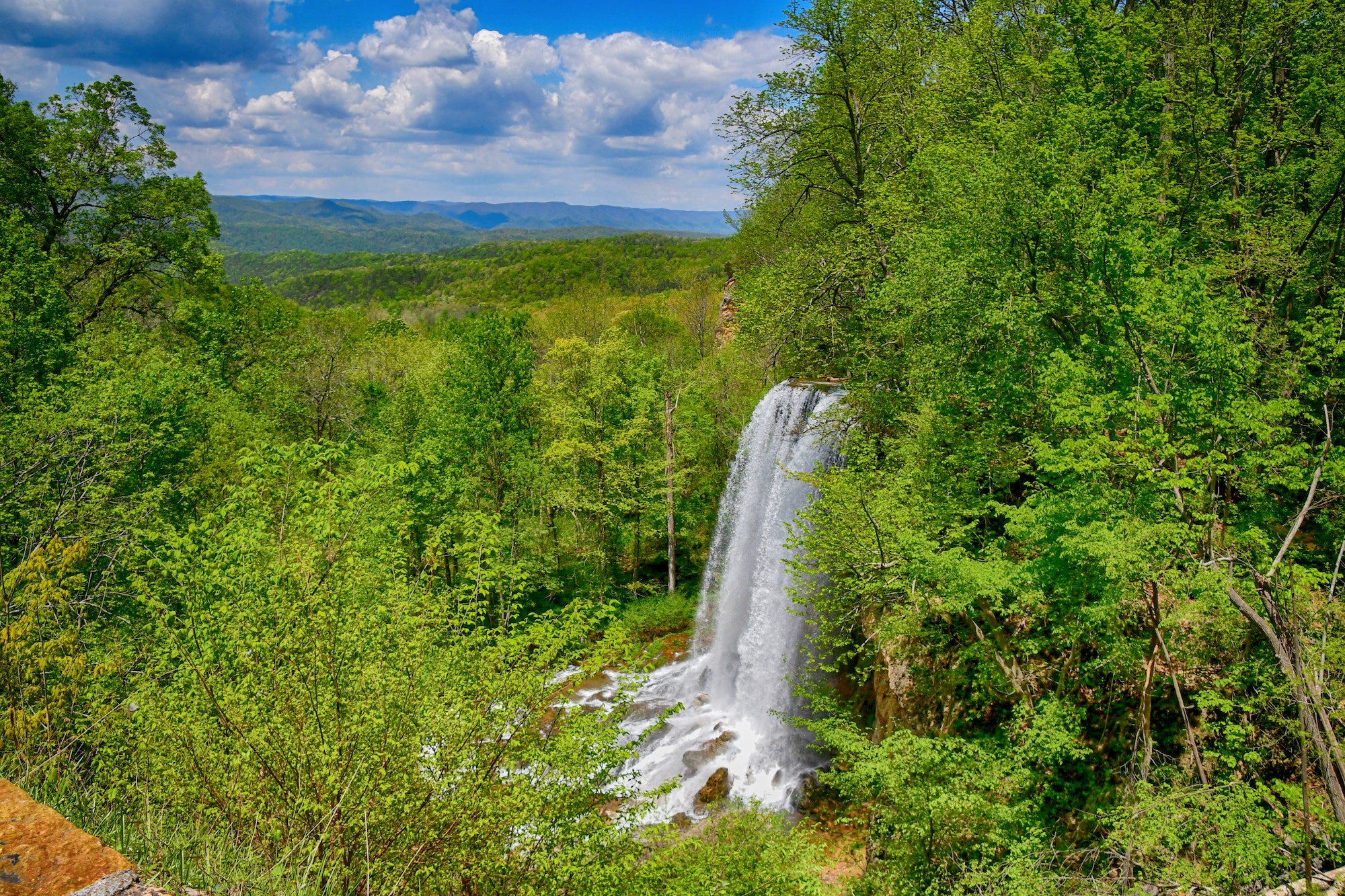 Beautiful waterfall in mountains of Virginia. Falling Spring Falls, Virginia